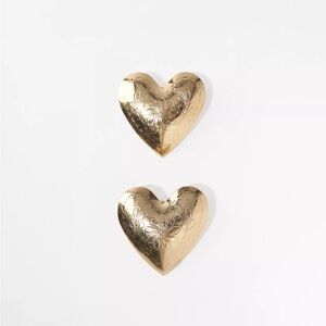 ZARA TEXTURED HEART EARRINGS NWT